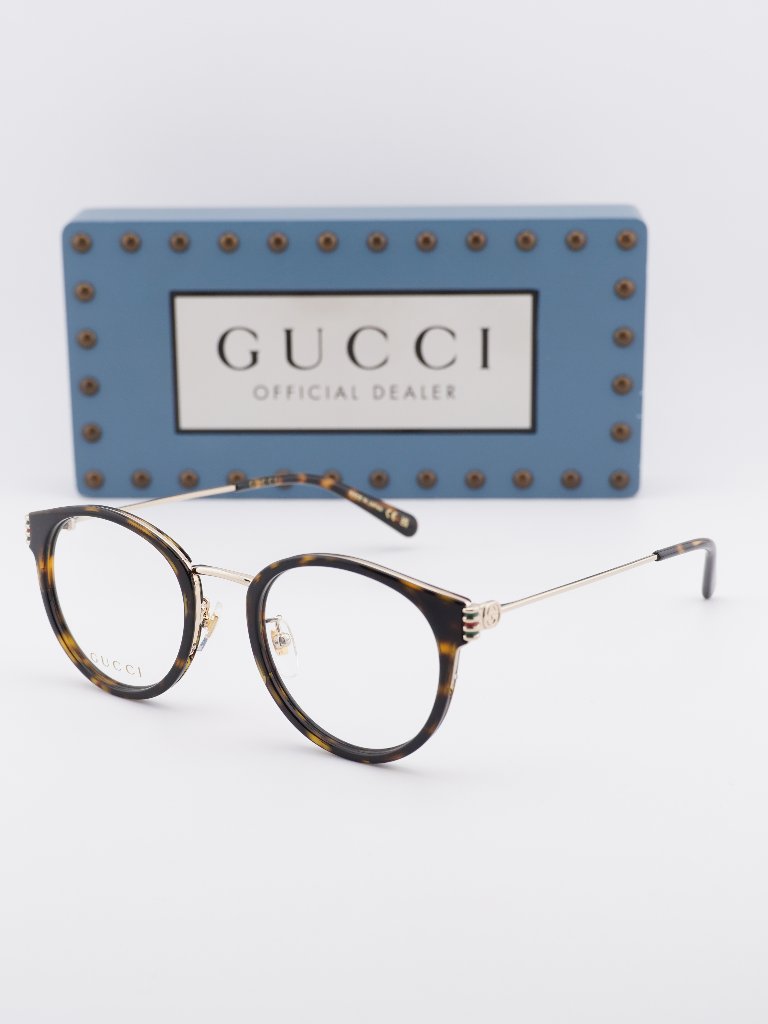 Gucci Gg1885oa 002 Square Eyeglasses - Havana/Gold 51mm